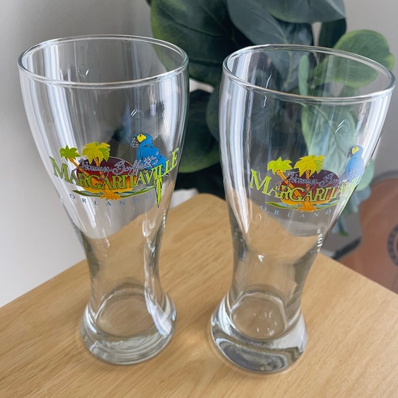JIMMY BUFFETT MARGARITAVILLE ORLANDO PILSNER GLASSES SET OF 2 - Picture 2 of 2